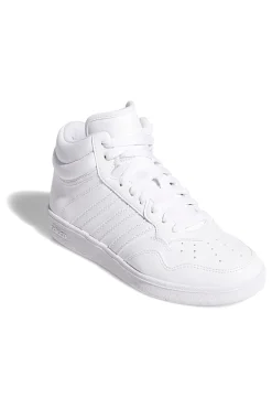 Sneakers bianche mid design pulito Adidas Hoops 4.0 Mid J