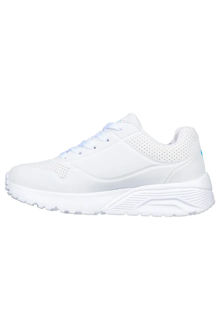 Sneakers bianche multicolor con cuori UNO Lite Spread the Love Skechers