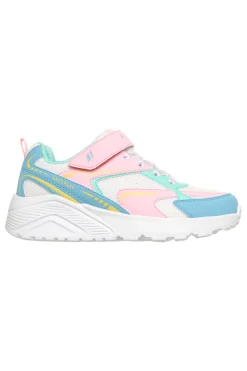Sneakers bianche multicolor chiusura a strappo Skechers Uno Lite Vista Strike