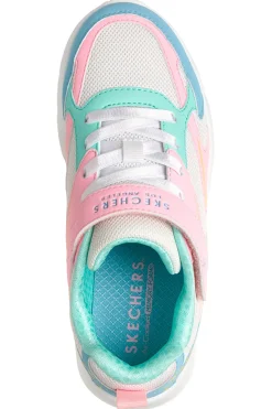 Sneakers bianche multicolor chiusura a strappo Skechers Uno Lite Vista Strike