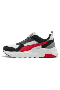 Sneakers bianche nere e rosse in mesh Puma Trinity 2 LT Mid 90s Jr