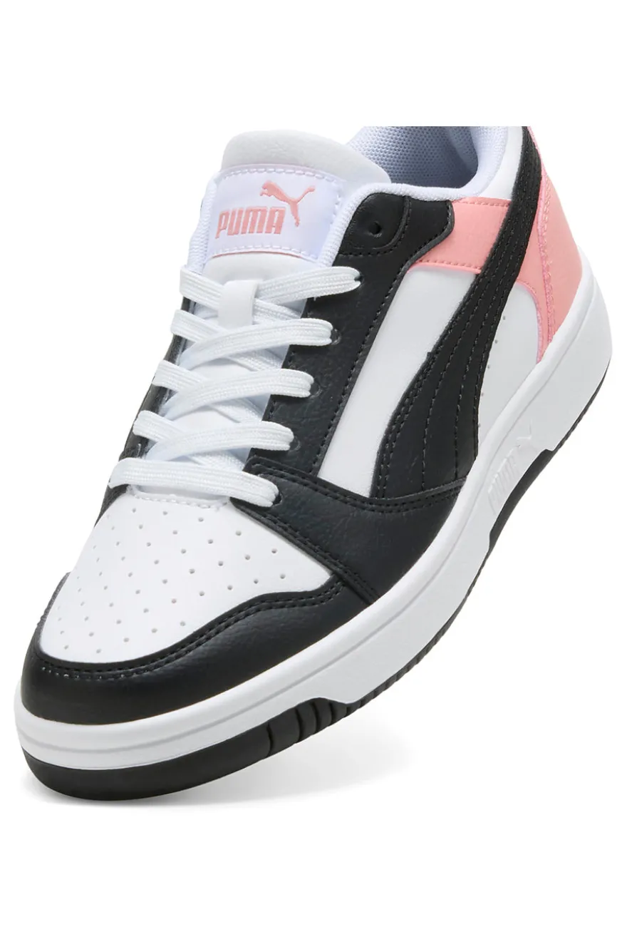 Sneakers bianche, nere e rosa Puma Rebound V6 Lo