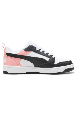 Sneakers bianche, nere e rosa Puma Rebound V6 Lo