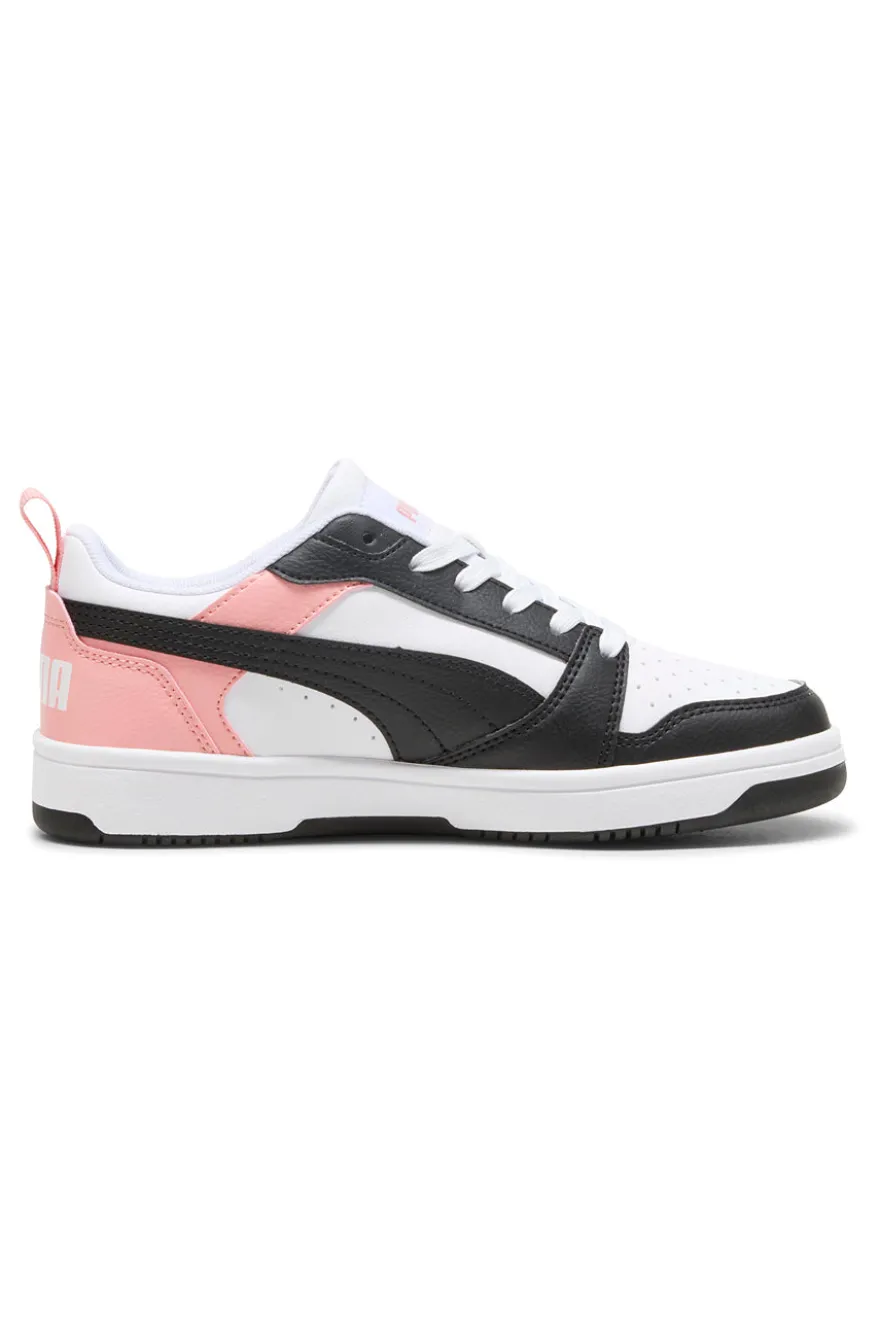 Sneakers bianche, nere e rosa Puma Rebound V6 Lo
