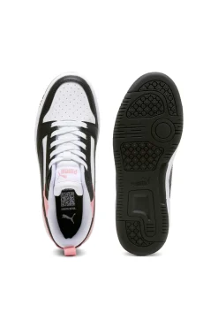 Sneakers bianche, nere e rosa Puma Rebound V6 Lo
