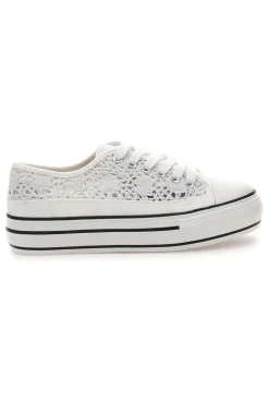 Sneakers bianche platform con dettagli a contrasto Energy E108