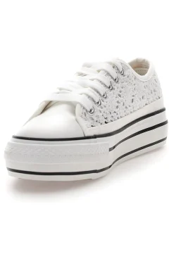 Sneakers bianche platform con dettagli a contrasto Energy E108