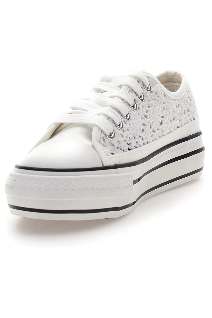 Sneakers bianche platform con dettagli a contrasto Energy E108