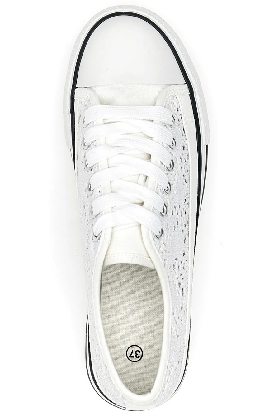Sneakers bianche platform con dettagli a contrasto Energy E108