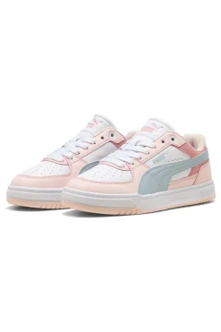 Sneakers bianche rosa e azzurre Puma Caven III Block Jr