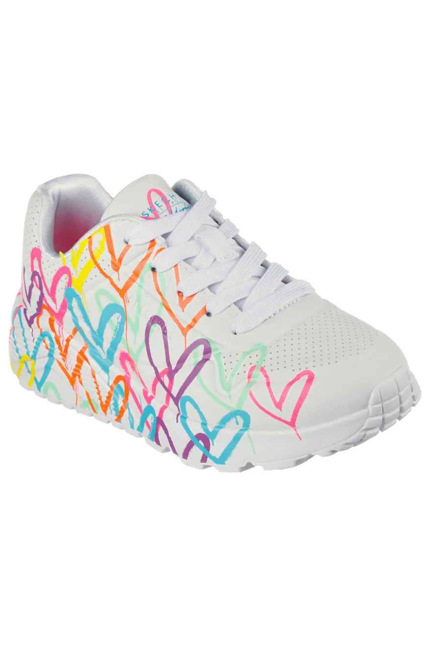 Sneakers Bianche Skechers Uno Lite Spread the Love