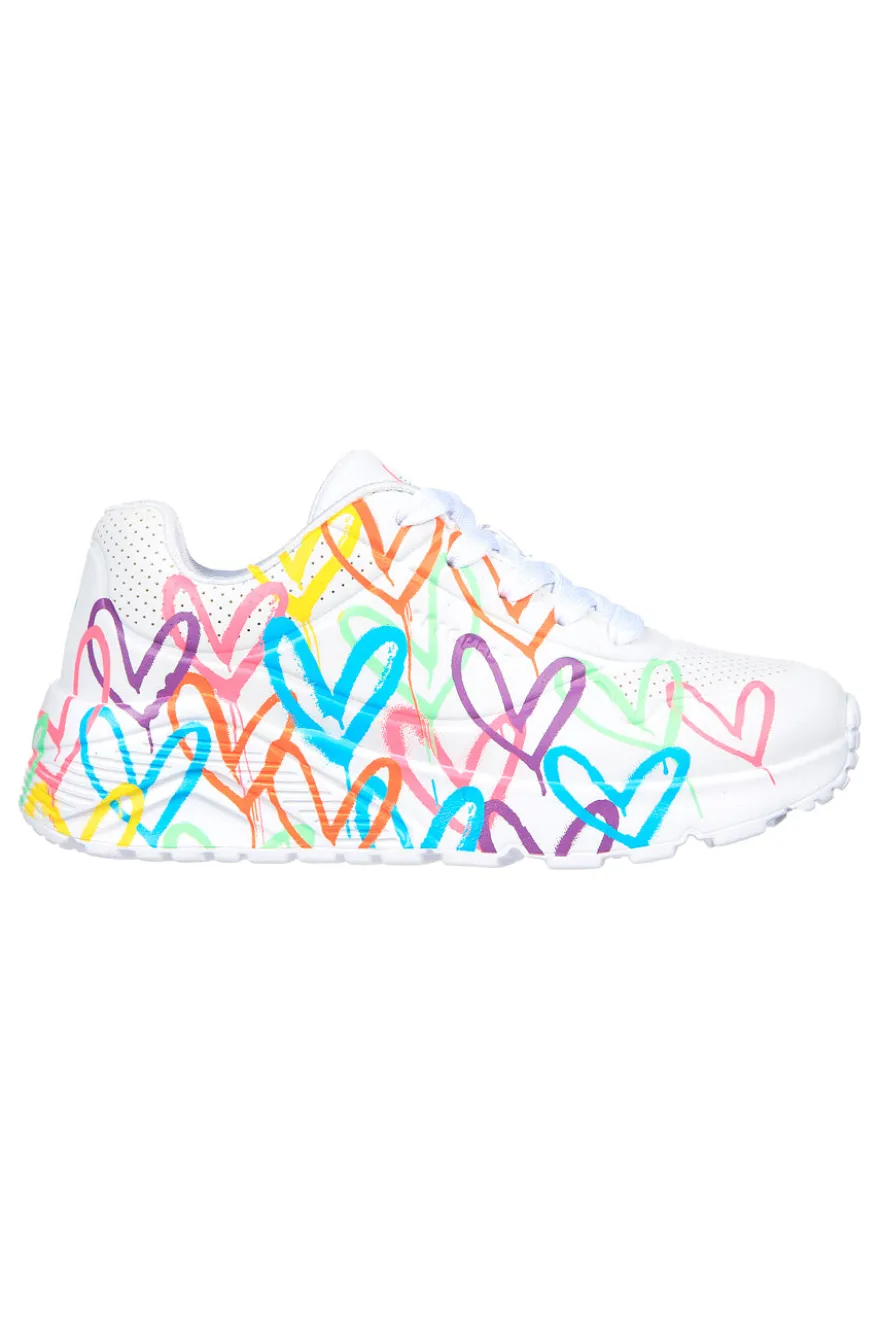 Sneakers Bianche Skechers Uno Lite Spread the Love