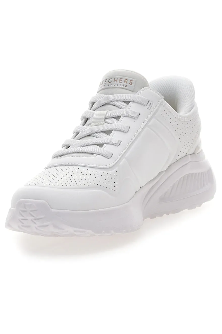 Sneakers bianche slip-ins con platform e memory foam Skechers Uno Lite Floating Steps