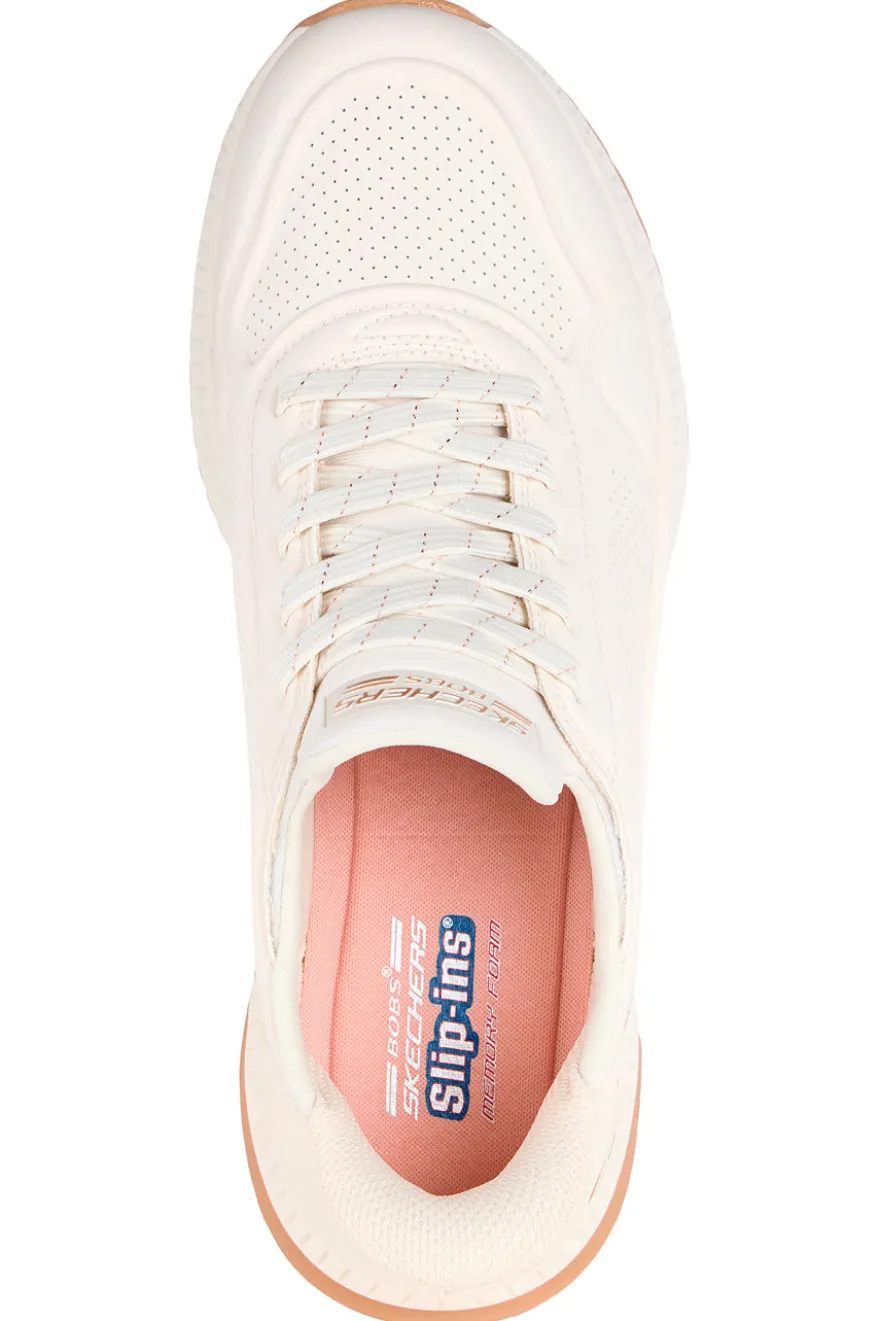 Sneakers bianche slip-on con Memory Foam Skechers BOBS SQUAD 4 KEY LOOK
