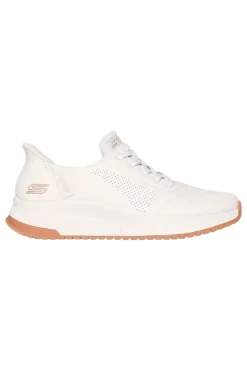 Sneakers bianche slip-on con Memory Foam Skechers BOBS SQUAD 4 KEY LOOK
