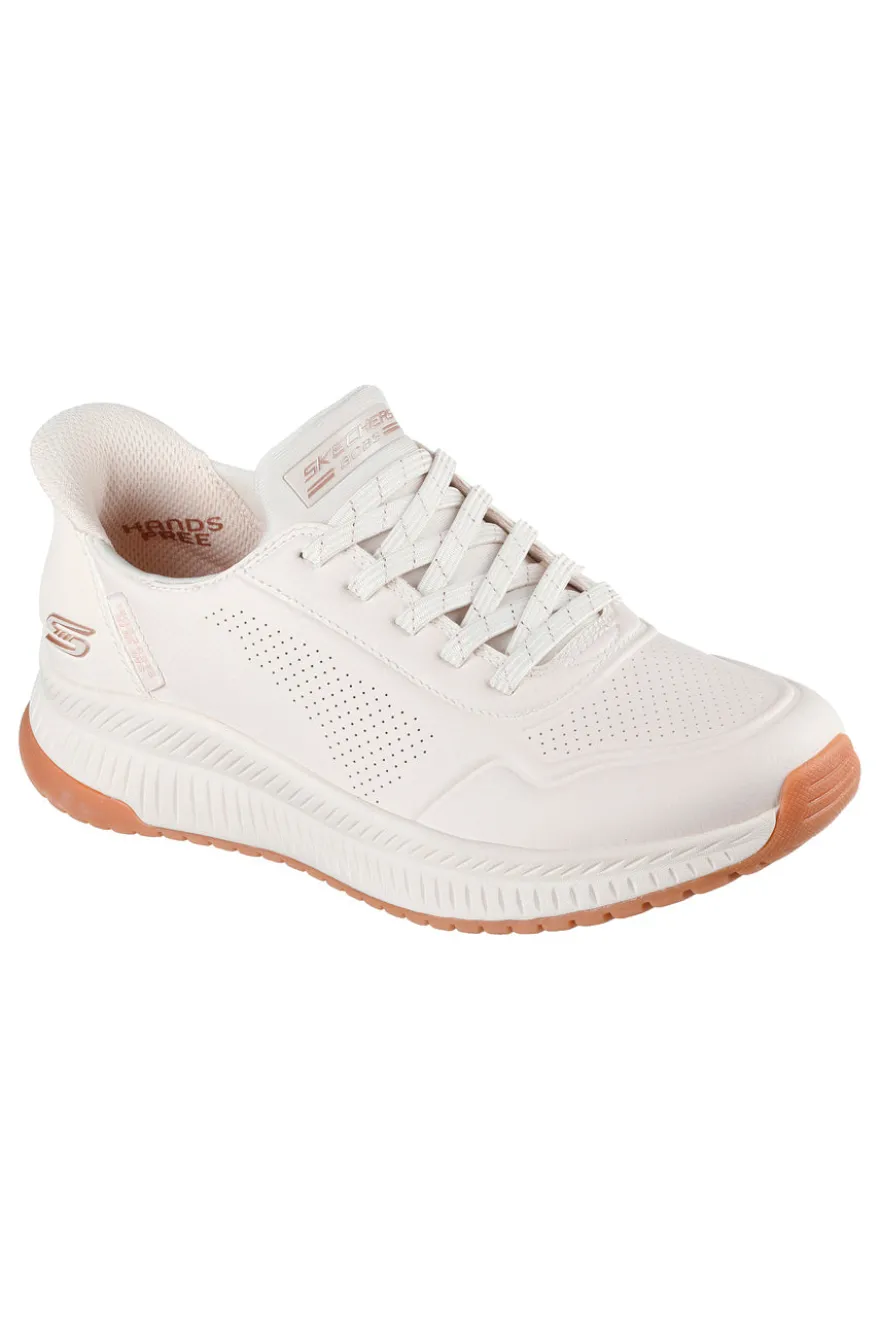 Sneakers bianche slip-on con Memory Foam Skechers BOBS SQUAD 4 KEY LOOK