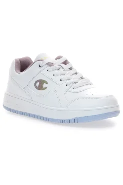 Sneakers bianche stile basket con suola trasparente Champion RD18 Low G GS