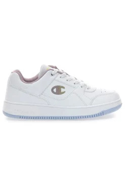 Sneakers bianche stile basket con suola trasparente Champion RD18 Low G GS