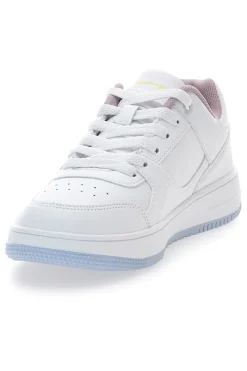 Sneakers bianche stile basket con suola trasparente Champion RD18 Low G GS