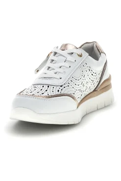 Sneakers bianche traforate in pelle con suoletta estraibile Prima riga 33314