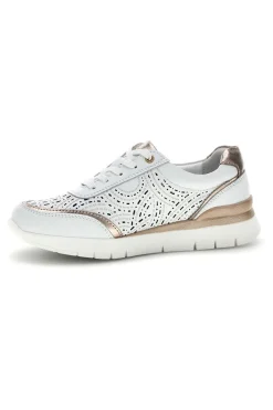 Sneakers bianche traforate in pelle con suoletta estraibile Prima riga 33314