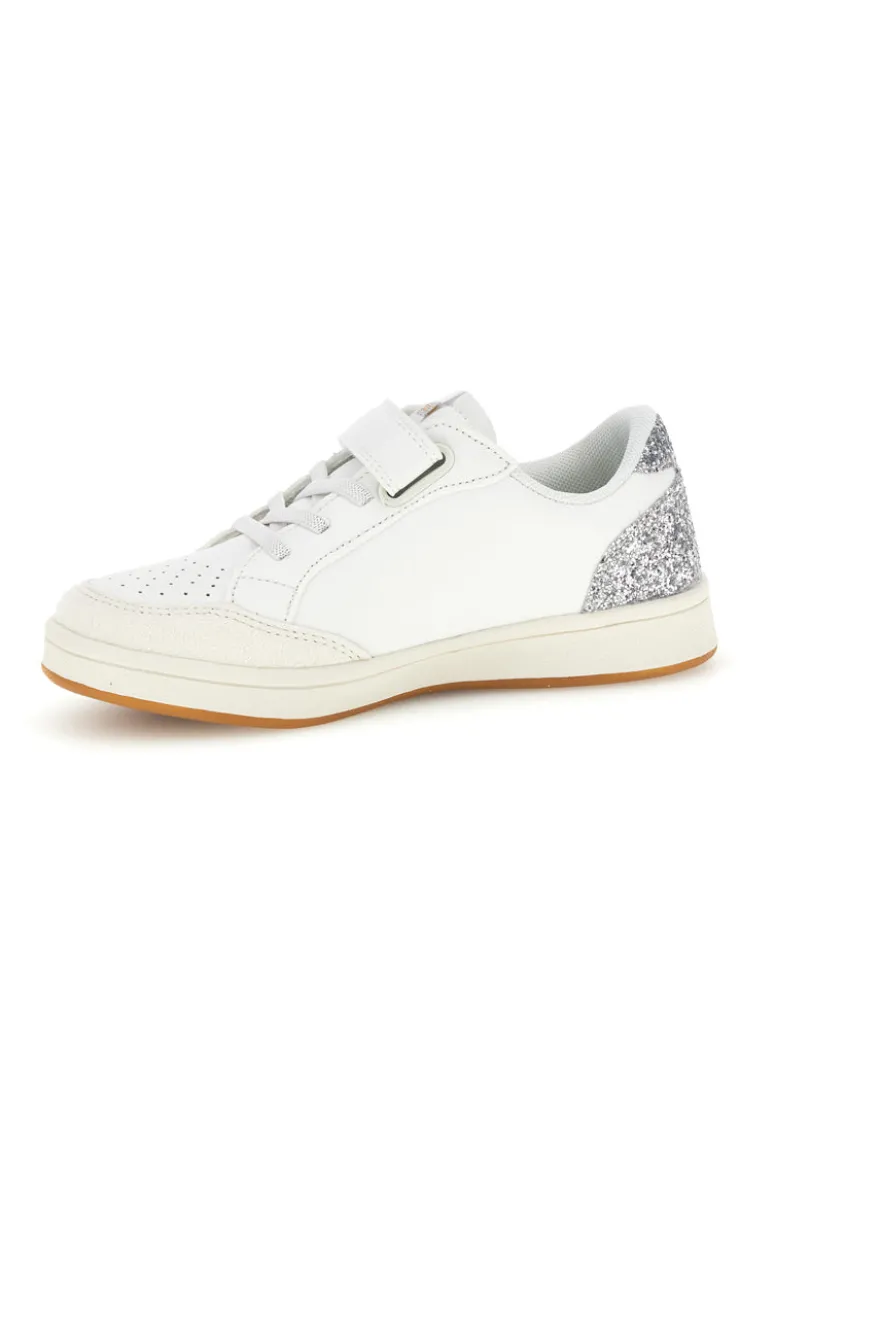 Sneakers bianco con strappi e inserti glitter Mkids MJ6005