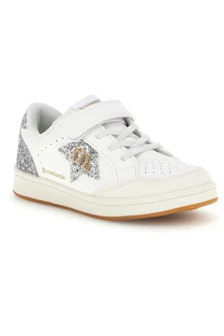 Sneakers bianco con strappi e inserti glitter Mkids MJ6005