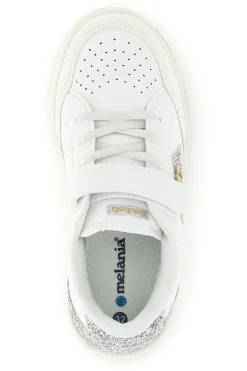 Sneakers bianco con strappi e inserti glitter Mkids MJ6005