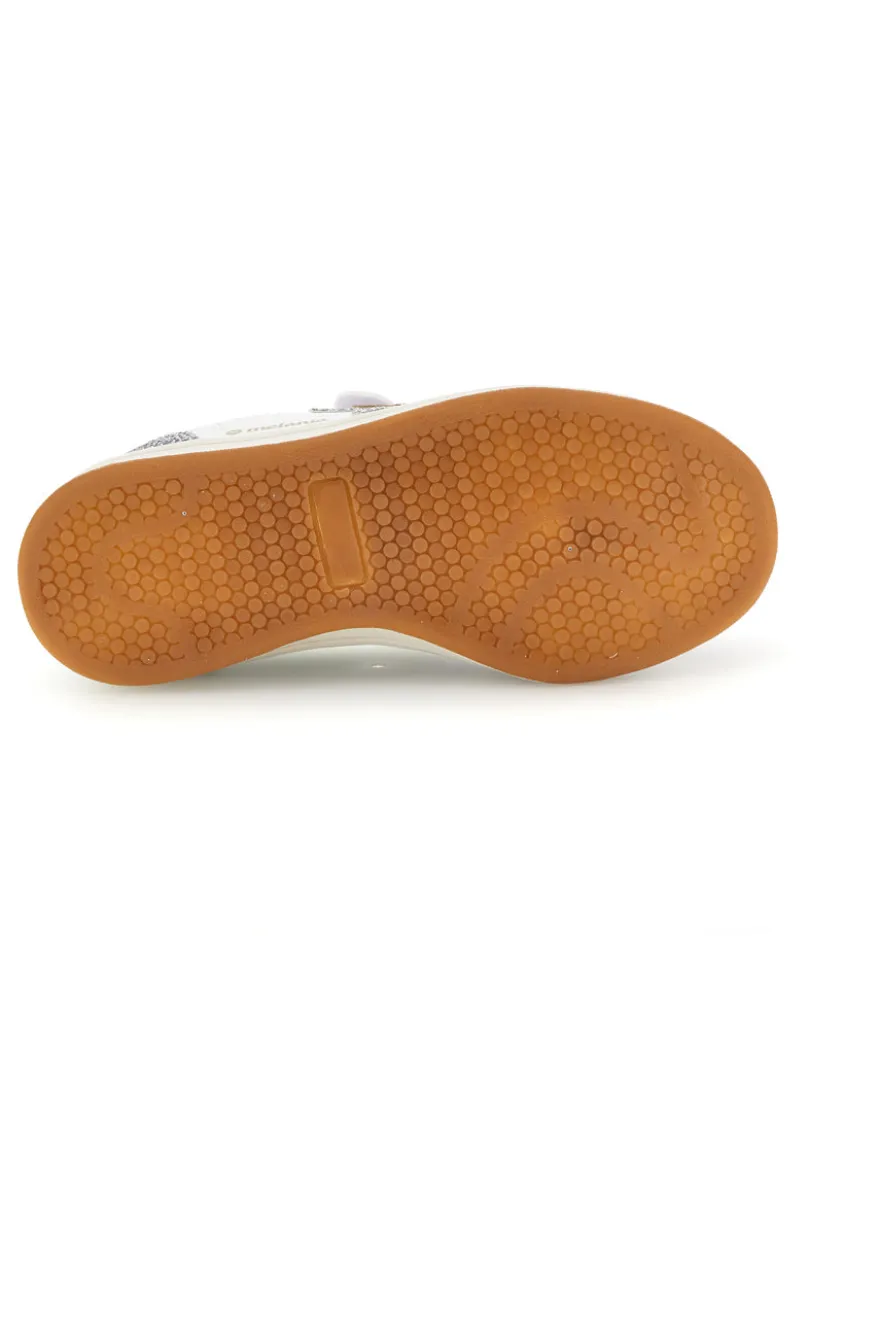 Sneakers bianco con strappi e inserti glitter Mkids MJ6005