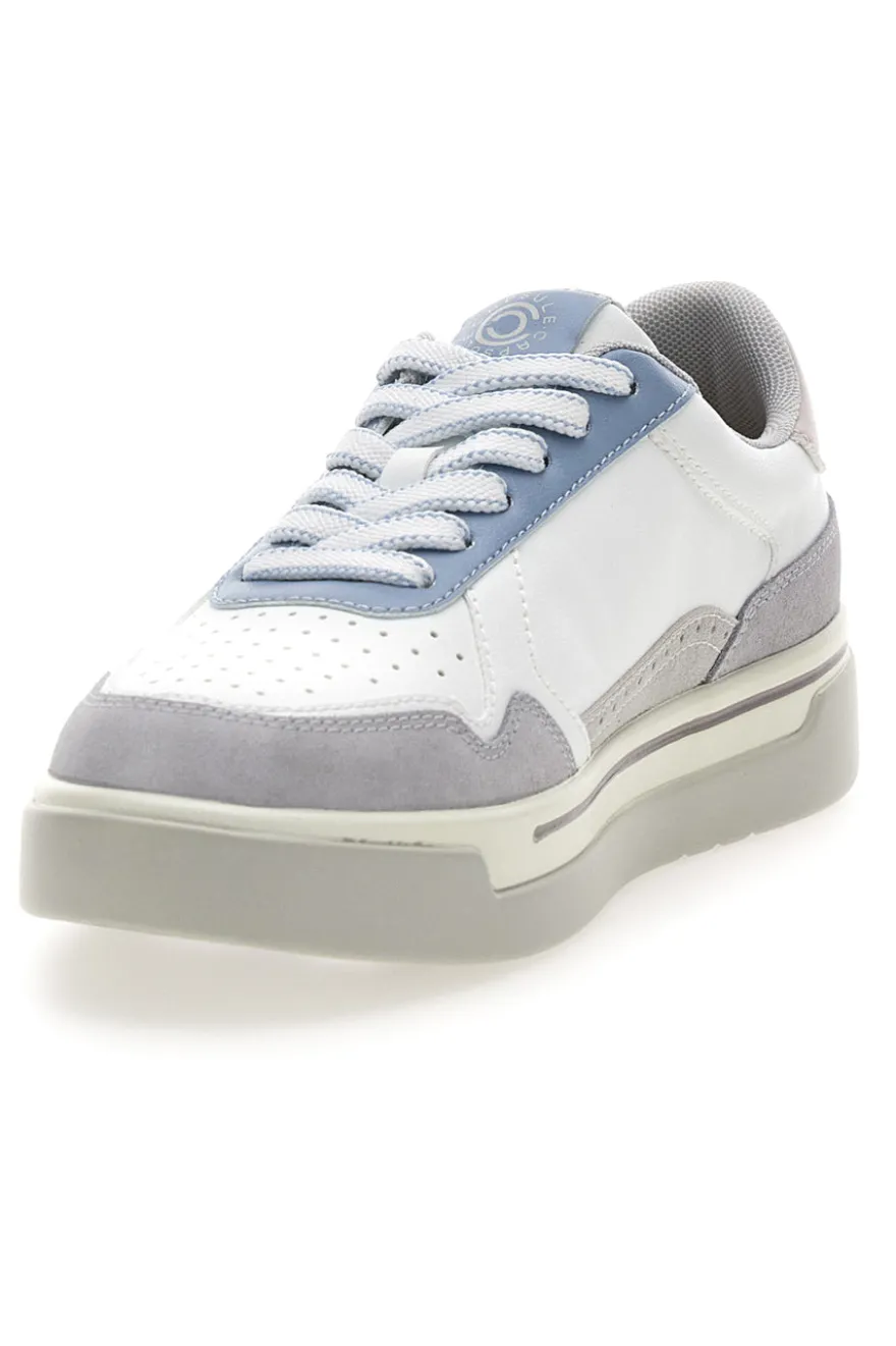 Sneakers Bianco e Azzurro platform in pelle Pittarello capsule Casey