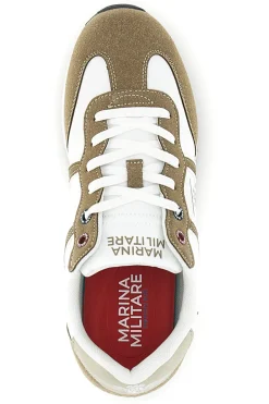 Sneakers bianco e beige con suoletta estraibile Marina militare MM255