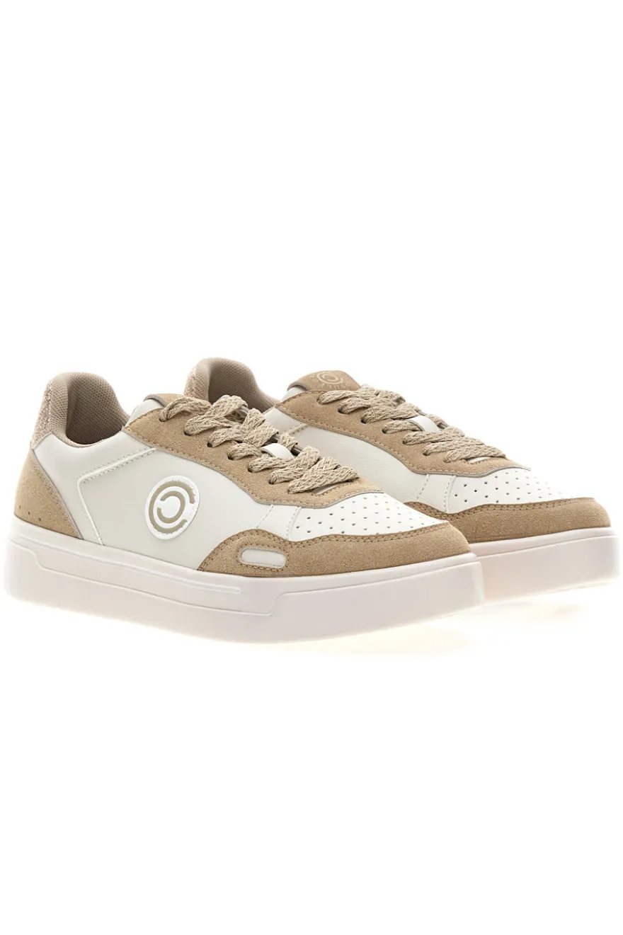 Sneakers Bianco e Beige platform in pelle Pittarello capsule Casey