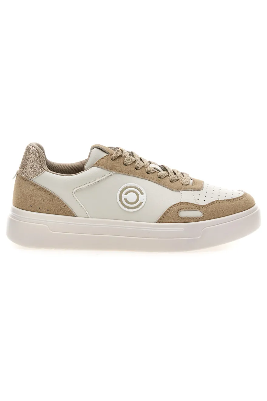 Sneakers Bianco e Beige platform in pelle Pittarello capsule Casey