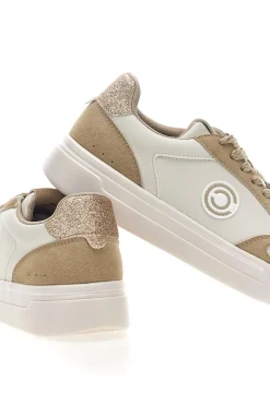 Sneakers Bianco e Beige platform in pelle Pittarello capsule Casey
