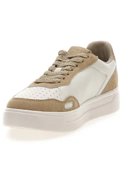 Sneakers Bianco e Beige platform in pelle Pittarello capsule Casey