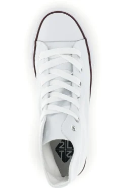 Sneakers bianco in tela stringate alte 2t2l 8012