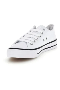 Sneakers bianco in tela stringate basse 2t2l 8011