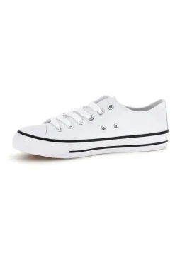Sneakers bianco in tela stringate basse 2t2l 8011