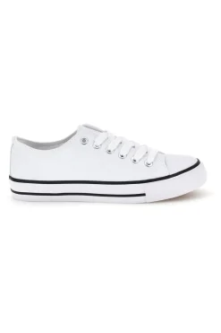 Sneakers bianco in tela stringate basse 2t2l 8011