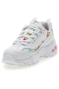 Sneakers bianco multicolor Memory Foam Skechers D'lites Blooming Fields