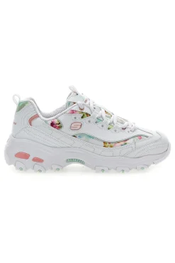 Sneakers bianco multicolor Memory Foam Skechers D'lites Blooming Fields