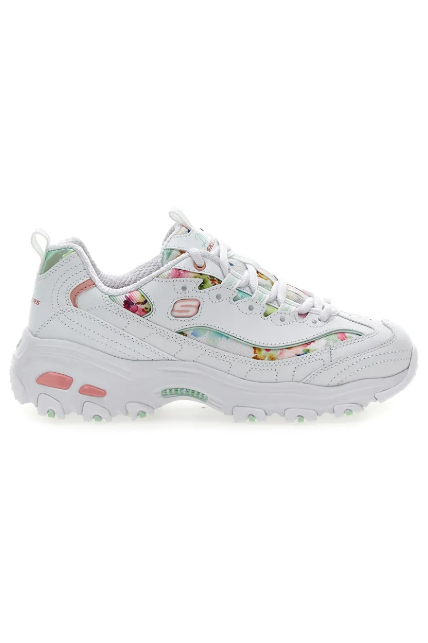 Sneakers bianco multicolor Memory Foam Skechers D'lites Blooming Fields