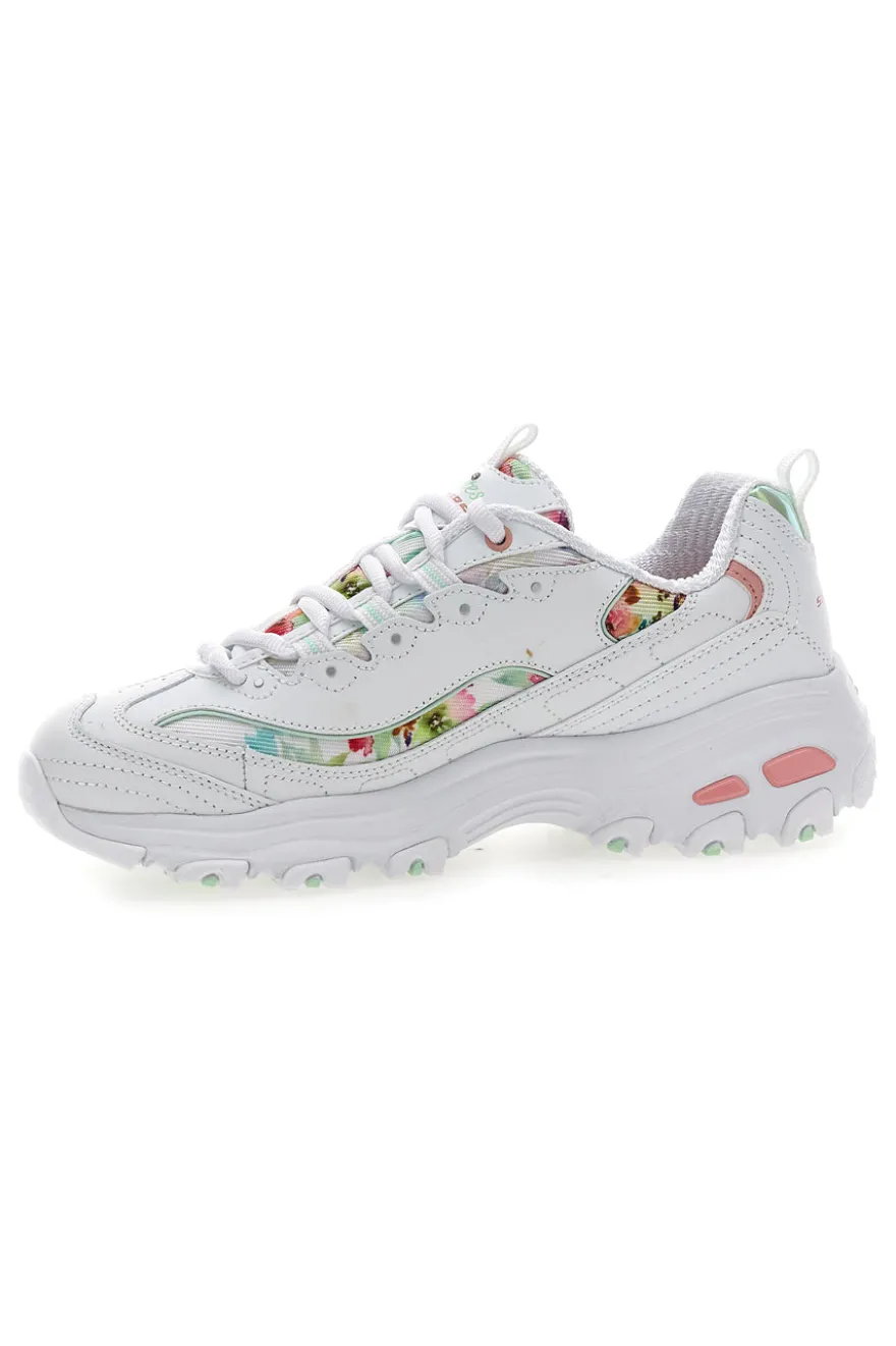 Sneakers bianco multicolor Memory Foam Skechers D'lites Blooming Fields