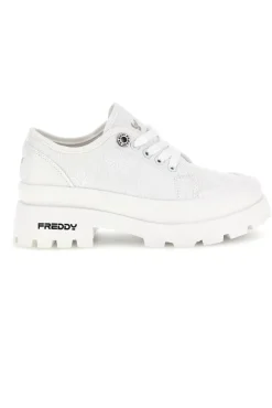 Sneakers bianco platform suoletta estraibile tomaia ricamata Freddy S2617FY7690