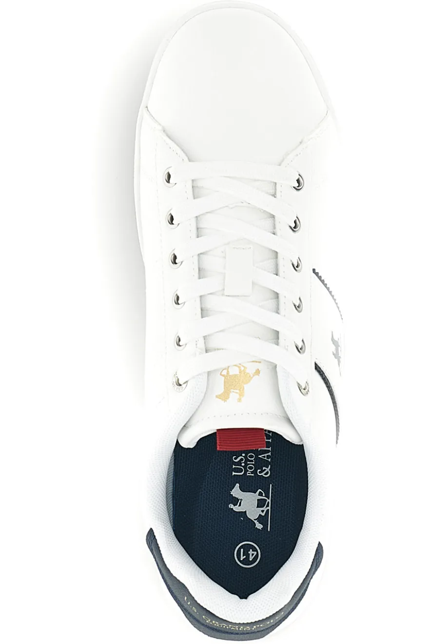 Sneakers bianco stringate con inserti a contrasto U.s. grand polo GPM234001038