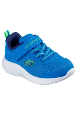 Sneakers blu con chiusura regolabile e suola leggera Skechers Bounder Techrox da Bambino