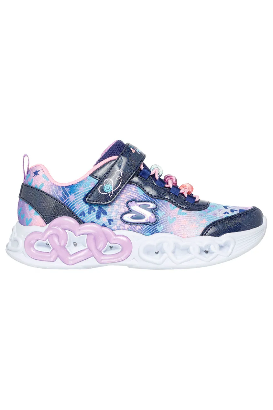 Sneakers blu con cuori luminosi Skechers Infinite Heart Lights Heart Jewels
