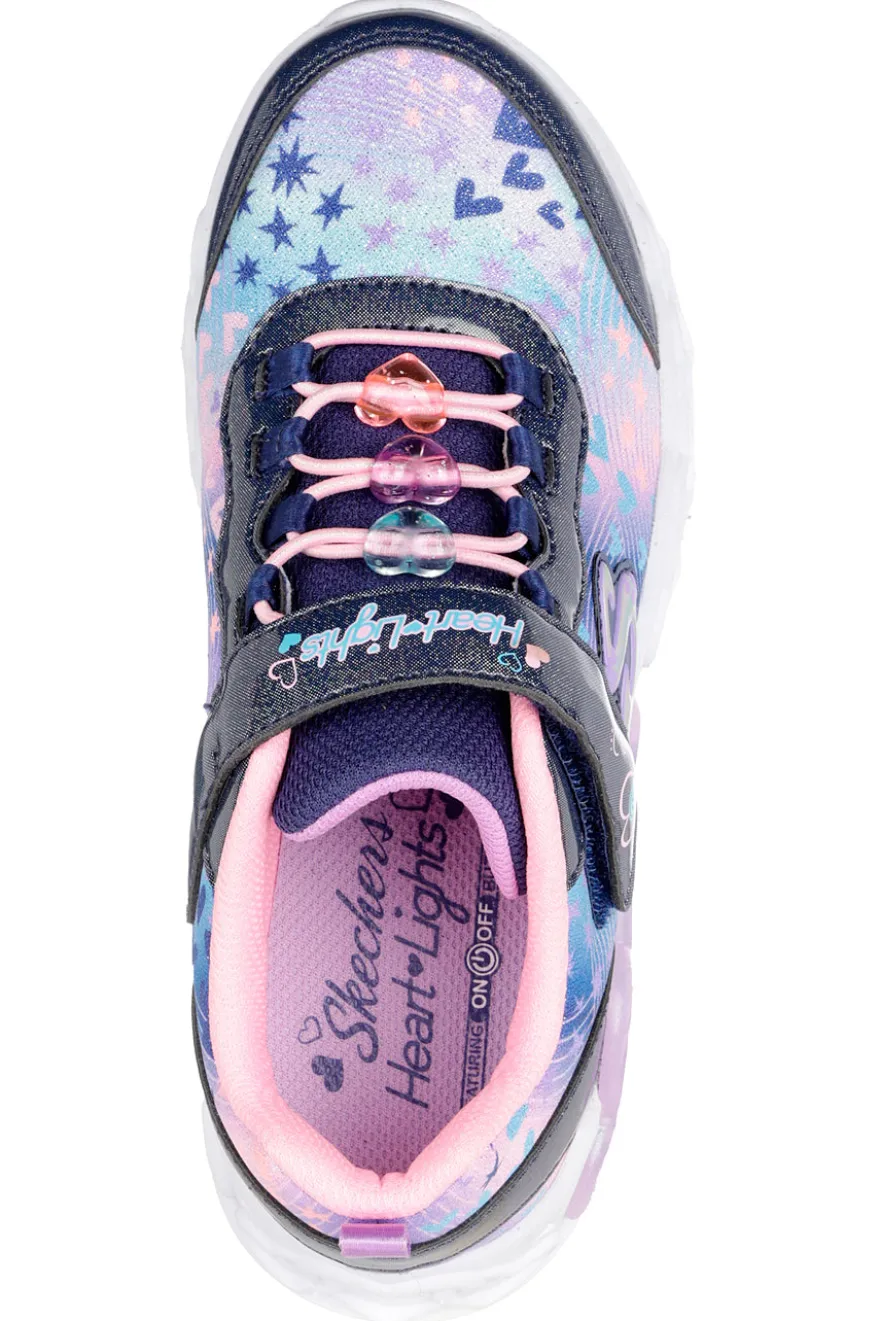 Sneakers blu con cuori luminosi Skechers Infinite Heart Lights Heart Jewels