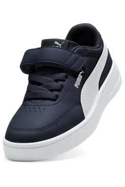 Sneakers blu con dettagli bianchi Puma Court Classic Clean AC+ PS