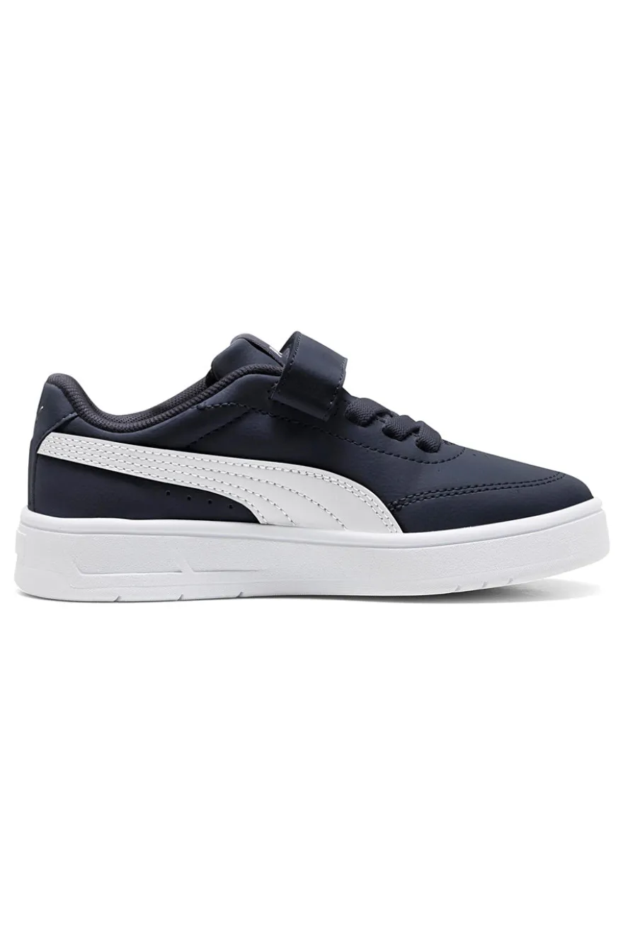 Sneakers blu con dettagli bianchi Puma Court Classic Clean AC+ PS